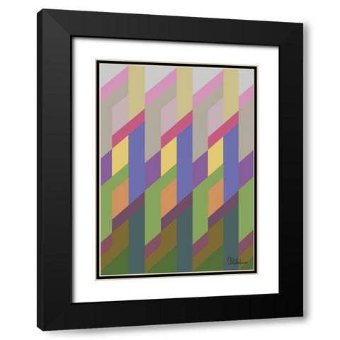 A Game with Abstract Shapes IL Black Modern Wood Framed Art Print with Double Matting by Medeiros, Celito