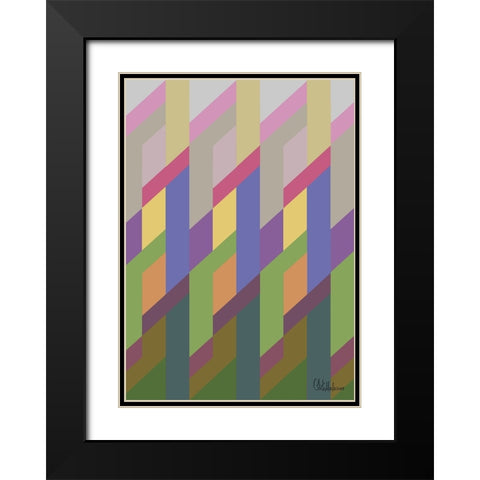 A Game with Abstract Shapes IL Black Modern Wood Framed Art Print with Double Matting by Medeiros, Celito