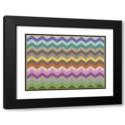 A Game with Abstract Shapes L Black Modern Wood Framed Art Print with Double Matting by Medeiros, Celito