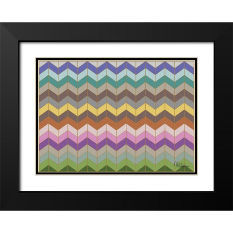 A Game with Abstract Shapes L Black Modern Wood Framed Art Print with Double Matting by Medeiros, Celito