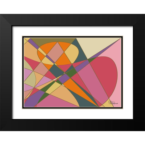 A Game with Abstract Shapes LI Black Modern Wood Framed Art Print with Double Matting by Medeiros, Celito