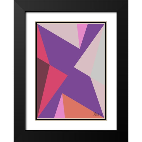 A Game with Abstract Shapes LII Black Modern Wood Framed Art Print with Double Matting by Medeiros, Celito