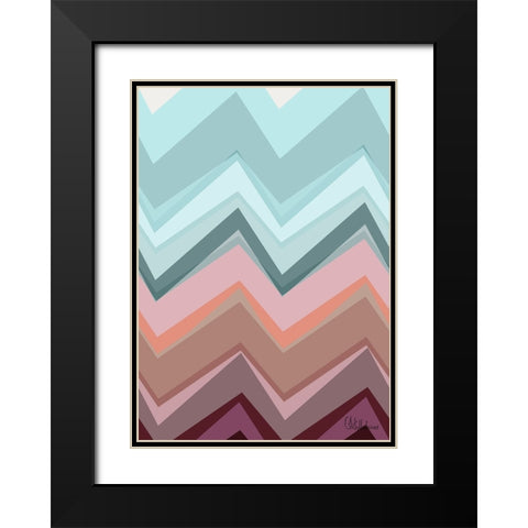 A Game with Abstract Shapes LIII Black Modern Wood Framed Art Print with Double Matting by Medeiros, Celito