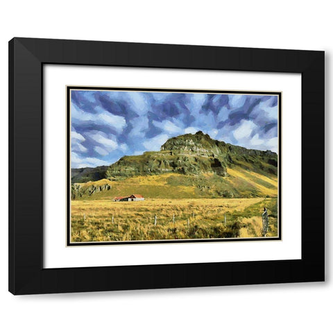 Beautiful nature in Iceland VII Black Modern Wood Framed Art Print with Double Matting by Medeiros, Celito