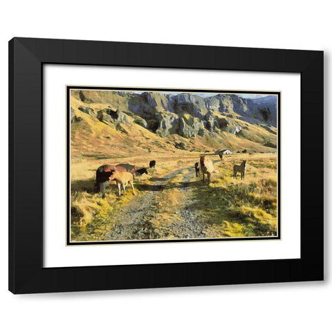 Beautiful nature in Iceland VIII Black Modern Wood Framed Art Print with Double Matting by Medeiros, Celito