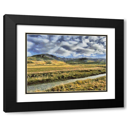 Beautiful nature in Iceland XVI Black Modern Wood Framed Art Print with Double Matting by Medeiros, Celito