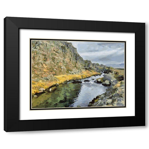 Beautiful nature in Iceland XXVI Black Modern Wood Framed Art Print with Double Matting by Medeiros, Celito