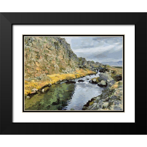 Beautiful nature in Iceland XXVI Black Modern Wood Framed Art Print with Double Matting by Medeiros, Celito