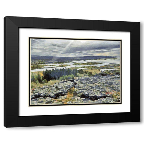Beautiful nature in Iceland XLVIII Black Modern Wood Framed Art Print with Double Matting by Medeiros, Celito