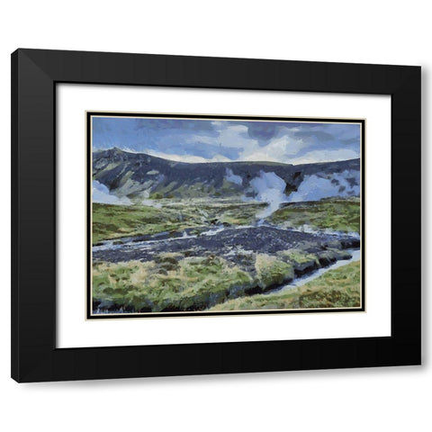 Beautiful nature in Iceland IL Black Modern Wood Framed Art Print with Double Matting by Medeiros, Celito