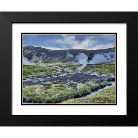 Beautiful nature in Iceland IL Black Modern Wood Framed Art Print with Double Matting by Medeiros, Celito