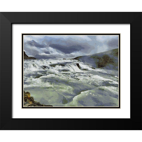 Beautiful nature in Iceland L Black Modern Wood Framed Art Print with Double Matting by Medeiros, Celito