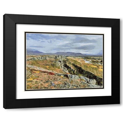 Beautiful nature in Iceland LVIII Black Modern Wood Framed Art Print with Double Matting by Medeiros, Celito