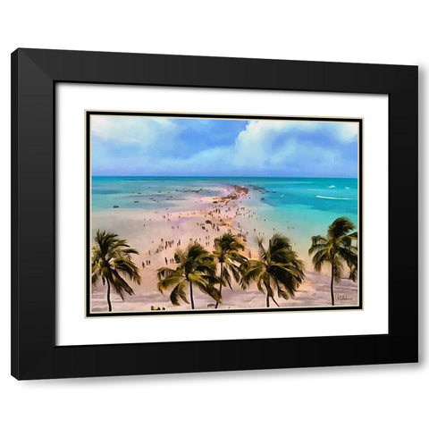 Endless Beach Black Modern Wood Framed Art Print with Double Matting by Medeiros, Celito