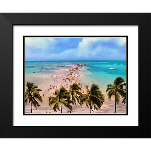 Endless Beach Black Modern Wood Framed Art Print with Double Matting by Medeiros, Celito