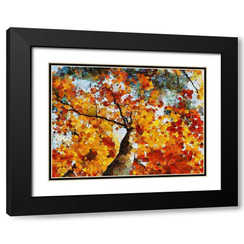 Collectio of Bloomin and Autumn Trees V Black Modern Wood Framed Art Print with Double Matting by Medeiros, Celito
