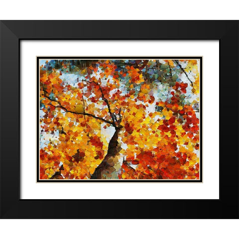 Collectio of Bloomin and Autumn Trees V Black Modern Wood Framed Art Print with Double Matting by Medeiros, Celito