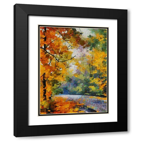 Collectio of Bloomin and Autumn Trees XIV Black Modern Wood Framed Art Print with Double Matting by Medeiros, Celito