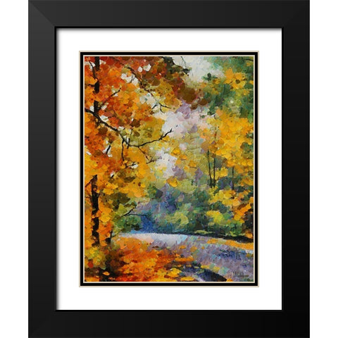 Collectio of Bloomin and Autumn Trees XIV Black Modern Wood Framed Art Print with Double Matting by Medeiros, Celito