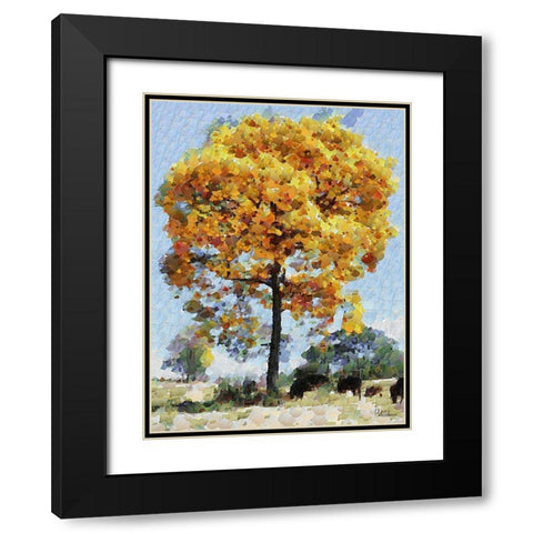 Collectio of Bloomin and Autumn Trees XVIII Black Modern Wood Framed Art Print with Double Matting by Medeiros, Celito