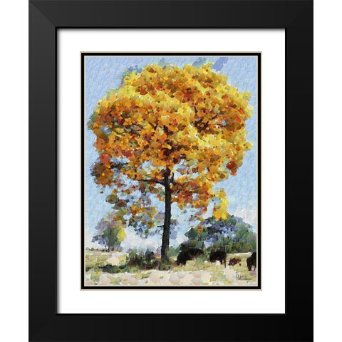 Collectio of Bloomin and Autumn Trees XVIII Black Modern Wood Framed Art Print with Double Matting by Medeiros, Celito