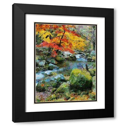 Collectio of Bloomin and Autumn Trees XXI Black Modern Wood Framed Art Print with Double Matting by Medeiros, Celito