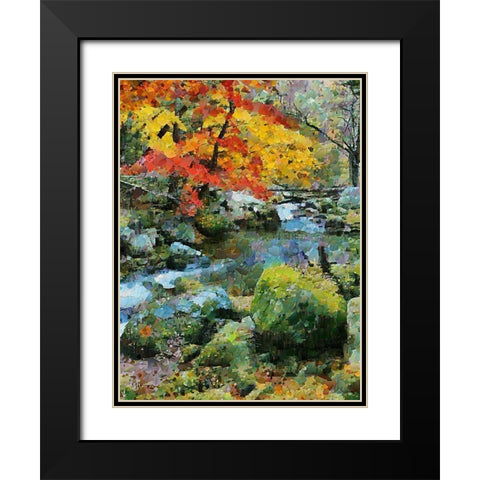 Collectio of Bloomin and Autumn Trees XXI Black Modern Wood Framed Art Print with Double Matting by Medeiros, Celito