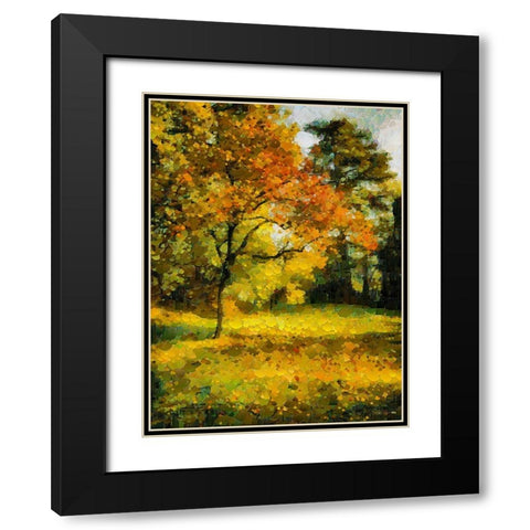 Collectio of Bloomin and Autumn Trees XXII Black Modern Wood Framed Art Print with Double Matting by Medeiros, Celito