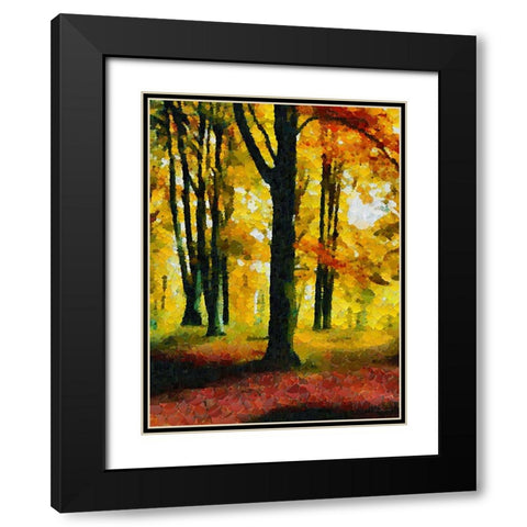 Collectio of Bloomin and Autumn Trees XXVI Black Modern Wood Framed Art Print with Double Matting by Medeiros, Celito