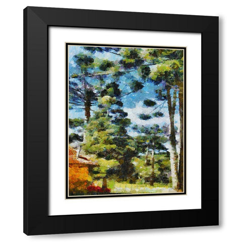 Collectio of Bloomin and Autumn Trees XXXII Black Modern Wood Framed Art Print with Double Matting by Medeiros, Celito