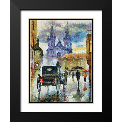 Rainy Days in European Cities III Black Modern Wood Framed Art Print with Double Matting by Medeiros, Celito