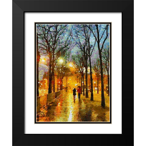 Rainy Days in European Cities XII Black Modern Wood Framed Art Print with Double Matting by Medeiros, Celito