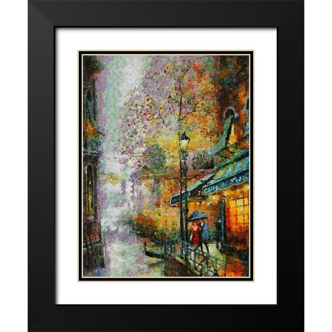 Rainy Days in European Cities XVIII Black Modern Wood Framed Art Print with Double Matting by Medeiros, Celito