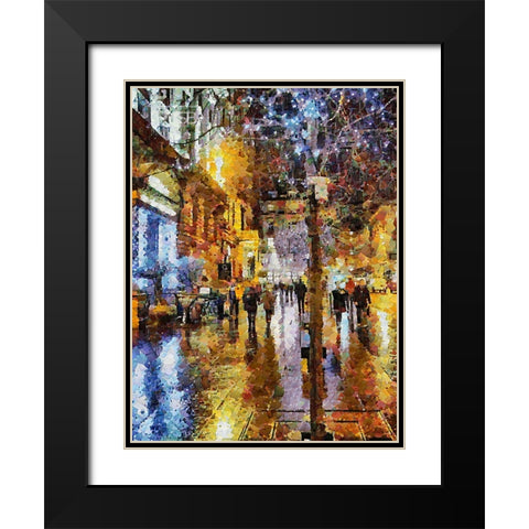 Rainy Days in European Cities XIX Black Modern Wood Framed Art Print with Double Matting by Medeiros, Celito