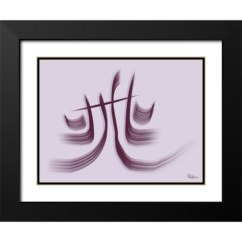 Chinese Characters III Black Modern Wood Framed Art Print with Double Matting by Medeiros, Celito