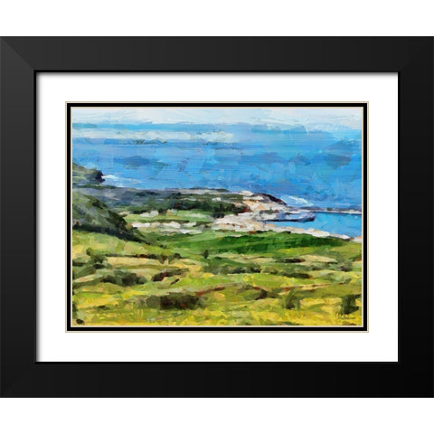 View of the Coast II Black Modern Wood Framed Art Print with Double Matting by Medeiros, Celito