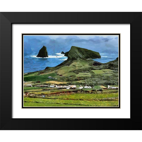 View of the Coast V Black Modern Wood Framed Art Print with Double Matting by Medeiros, Celito
