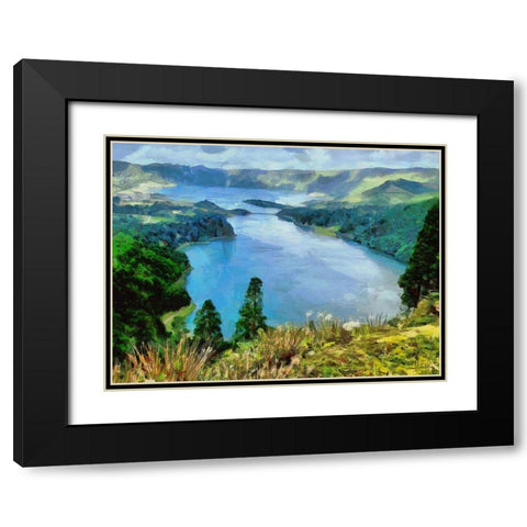 View of the Coast VII Black Modern Wood Framed Art Print with Double Matting by Medeiros, Celito