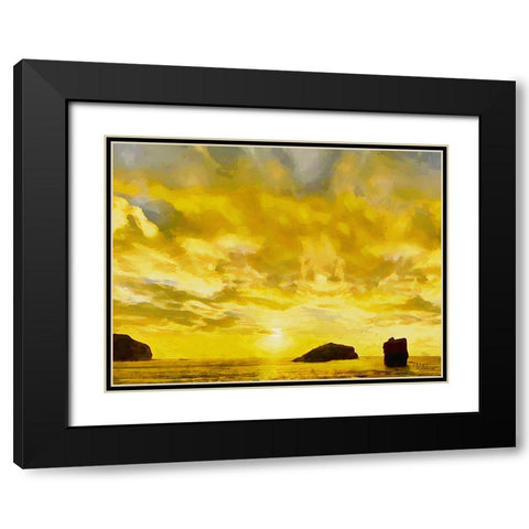 Golden Sunset Black Modern Wood Framed Art Print with Double Matting by Medeiros, Celito