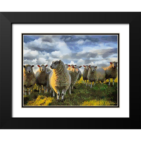 Sheep and Goat Collection V Black Modern Wood Framed Art Print with Double Matting by Medeiros, Celito