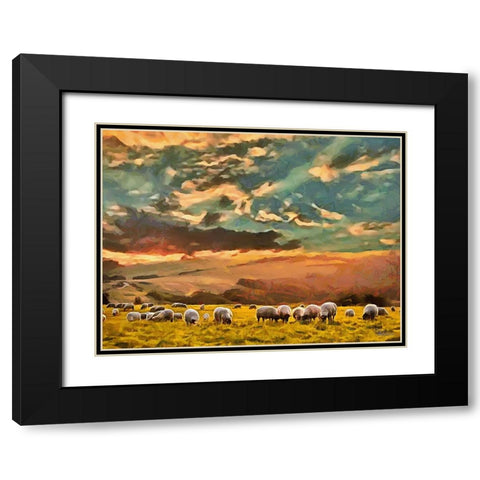 Sheep and Goat Collection VII Black Modern Wood Framed Art Print with Double Matting by Medeiros, Celito