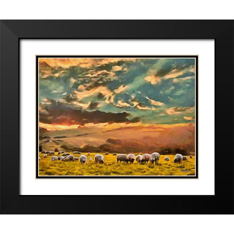Sheep and Goat Collection VII Black Modern Wood Framed Art Print with Double Matting by Medeiros, Celito