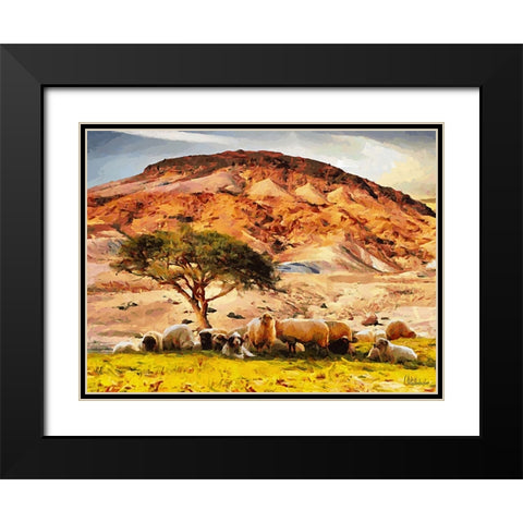 Sheep and Goat Collection VIII Black Modern Wood Framed Art Print with Double Matting by Medeiros, Celito