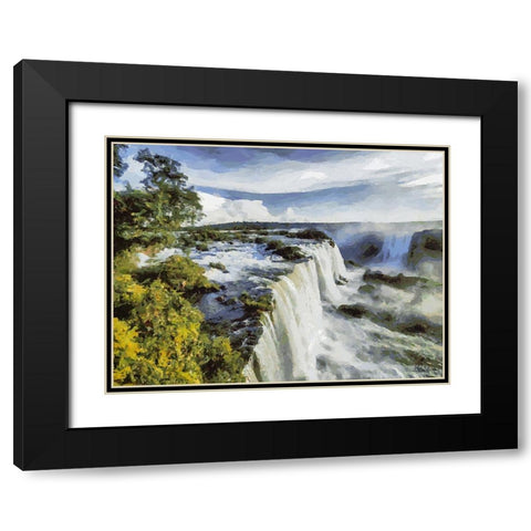 Iguazu Watterfalls IX Black Modern Wood Framed Art Print with Double Matting by Medeiros, Celito