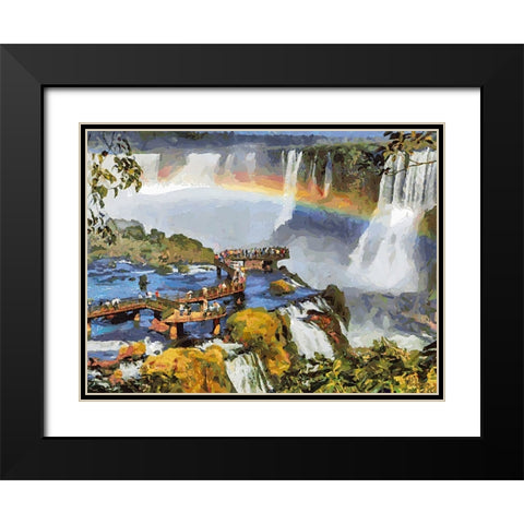 Iguazu Watterfalls XI Black Modern Wood Framed Art Print with Double Matting by Medeiros, Celito