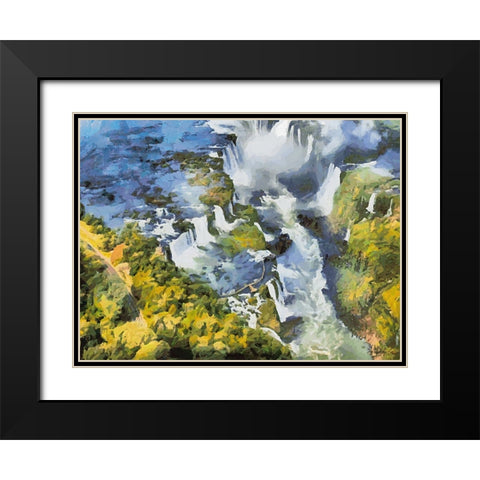 Iguazu Watterfalls XII Black Modern Wood Framed Art Print with Double Matting by Medeiros, Celito
