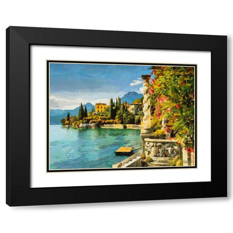 Bellagio on Lago di Como Black Modern Wood Framed Art Print with Double Matting by Medeiros, Celito