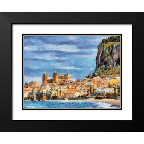 Monastery by the Mountain Black Modern Wood Framed Art Print with Double Matting by Medeiros, Celito