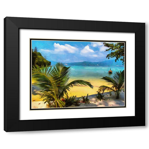 Tropical Coast I Black Modern Wood Framed Art Print with Double Matting by Medeiros, Celito