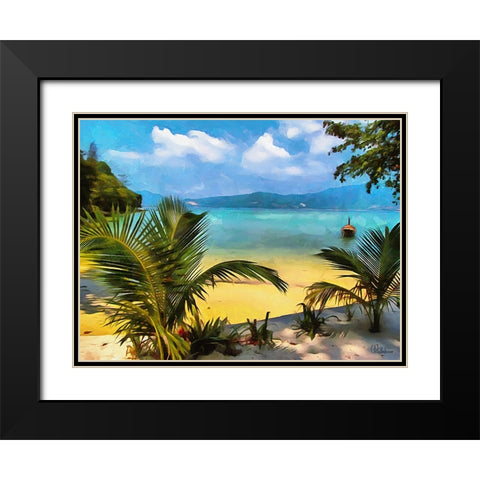 Tropical Coast I Black Modern Wood Framed Art Print with Double Matting by Medeiros, Celito